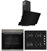 Resim Ferre Siyah Cam Ankastre Set - XE61MDV / 1140 / D063 