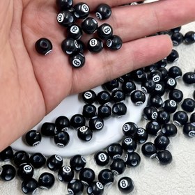 Resim 100 adet Siyah No. 8 Bilardo Boncukları, Takı Yapımı DIY Bileklikler Küpeler Anahtarlıklar Aksesuarlar için Akrilik Aralayıcı Boncuklar & Boncuk Çeşitleri 