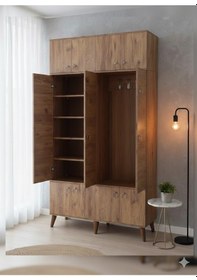 Resim Panora 12 Kapaklı Portmanto Vestiyer Ayakkabılık Dolap Meşe - M2 Meşe 