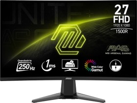 Resim MSI 27 MAG 27C6X 1920x1080 (FHD) 16:9 CURVE 1500R VA 250HZ(OC) 1MS ADAPTIVE-SYNC GAMING MONITOR 
