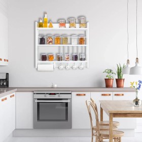 Resim QuickBuy Ahşap Mutfak Dolabı Terek Rafı Bahratlık Rafı Dekoratif Mutfak Eşya Düzenleyici Mutfak Rafı 