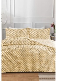 Resim Winter Tale Tavşan Tüyü Çift Kişilik Yorgan Seti 220x240 Cm Hardal Hardal 