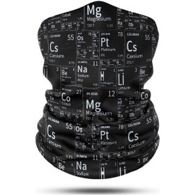 Resim Periyodik Tablo Desenli Motosiklet Bandana Boyunluk Outdoor Balak 
