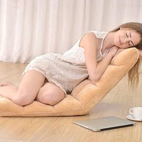 Resim Pamuklu ve Keten Kumaşlı Oturma Odası Sandalyesi, Hafızalı Köpüklü Zemin Sandalyesi, Sırtlıklı Ayarlanabilir 5 Açı, Video Oyunu Okumak için Boş Zaman, Kız Çocuk Şık Hediye (50 x 111 x 12 cm) 