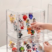 Resim 3 Katlı Şeffaf Plastik Bebek Sergi Kutusu - Toz Geçirmez, Su Geçirmez Koleksiyoncu Saklama Kutusu Kolay Erişimli Kapaklı, Yerden Tasarruf Sağlayan Yığılabilir Tasarım, Masa Düzeni İçin İdeal, Oyuncak Saklama Organizatörü 