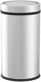 Resim Premium Serisi Pratik Döner Kapaklı 45 Litre Mutfak/Banyo Çöp Kovası Paslanmaz Krom, 45l 