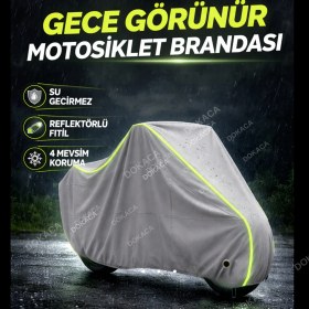 Resim Dokaca Neo Gri Neon Fitilli Kilit Uyumlu Bmw R 1200 Rs Uyumlu Motor Brandası, Koruyucu Örtü 