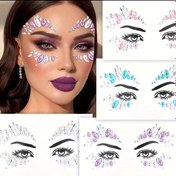 Resim 12 adet/24 adet Yüz Etiketleri, Yapışmaz Makyaj Parti Kostümü Takı, Performanslar ve Kutlamalar için Festiv Yüz Dekorasyonu 