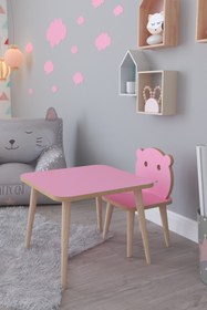 Resim Remaks Buğlem Yaz Sil Yüzey Çocuk Masa Sandalye Takımı 1 Aktivite Oyun Masası 1 Sandalye - Pembe 