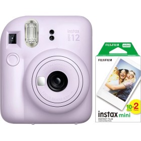 Resim Fujifilm Instax Mini 12 Lila Fotoğraf Makinesi ve 20'li Mini Film 
