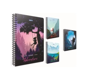Resim Advanture A4 Spiralli Karton Kapak 80 Yaprak Kareli Defter 4 Lü Paket 