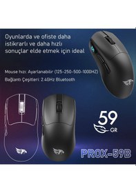 Resim Gameagle PROX-59B Ultra Hafif Kablosuz 3 Mode Oyuncu Optik Mouse 