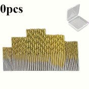 Resim 50 Adet Titanyum Kaplamalı Yüksek Hız Çelik Matkap Ucu Seti, 100 Ülkede Kullanılabilir Düz Spiral, Dairesel Şaftlı Twist Matkap Ucu, Ahşap, Metal ve Plastik Delme için Dayanıklı Çelik Malzeme ile Çoklu Boyutlar Aile Hediyesi 