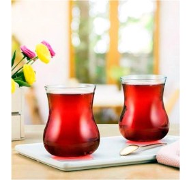 Resim Turuncu 3'lü Semaver Çay Bardağı Seti, Şık ve Kullanışlı Tasarım 