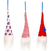 Resim Kosona Amerikan Bağımsızlık Günü Işıklı Askı Seti - 3'lü Pamuk Bebek, Ev Dekorasyonu, Çocuk Hediyesi, Pil İle Çalışır 
