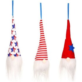 Resim Kosona Amerikan Bağımsızlık Günü Işıklı Askı Seti - 3'lü Pamuk Bebek, Ev Dekorasyonu, Çocuk Hediyesi, Pil İle Çalışır 