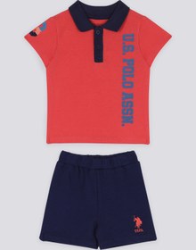 Resim U.S. Polo Assn. Azure Mavi Bebek Polo Yaka Tshirt Takım 