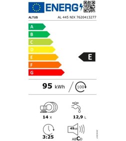 Resim Altus AL 445 NIX 5 Programlı 14 Kişilik Bulaşık Makinesi 