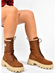 Resim Fox Shoes Taba Kalın Taban Bağcıklı Kadın Postal Bot L973916002 
