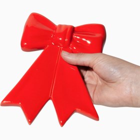 Resim Bow Fiyonk Seramik Kaşıklık - Kırmızı 