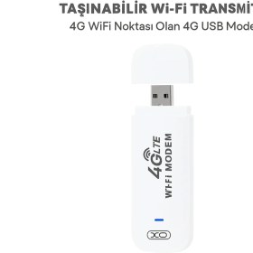 Resim Qasul 4g Lte USB Taşınabilir Modem – Sım Kart Destekli Mobil Wifi Dağıtıcı, 150MBPS Download, 50 Mbps Upload, Mini Internet Router, Tak Çalıştır, 8 Kullanıcı Destekler, Akıllı Çip 