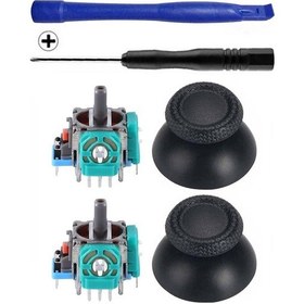 Resim Ps5 Analog Motor Ve Topuz 2+2 Tornavida Ayırıcı Set Playstation 5 Kol Tamir Seti Yedek Parça Renkli 