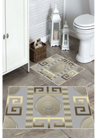 Resim Gri-gold Kaymaz Taban Banyo Paspas O-1349-1 çok renkli 