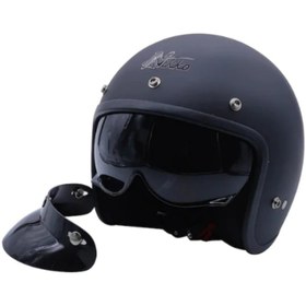 Resim MOTOANL Motosiklet Chopper Cruiser Kaskı Yarım Açık Kask Abs Malzeme Ce Onaylı Güneş Vizörlü Motor Kask 