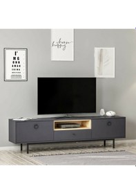 Resim Bmdekor Tv Sehpası Doğal Antrasit 