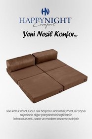 Resim Sofya İkili Koltuk Düz Kol| Oyun Koltuğu | Sünger Koltuk | Sinema Koltuğu. 90x190 CM (Bej) 