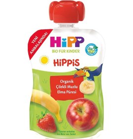 Resim Hipp Organik Çilekli Muzlu Elmalı Meyve Püresiı100gr 