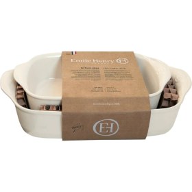 Resim Emile Henry EH029892 2'li Fırın Kabı Seti Krem 
