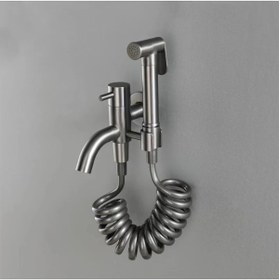 Resim OEM Banyo Tuvalet Taharet Musluğu Spiralli Bide Özel Temizlik 7 Yıl Garantili Antrasit İthal 