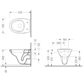 Resim Serel Basıc Kanalsız Asma Klozet Kapak Hariç 0426ODS110H 