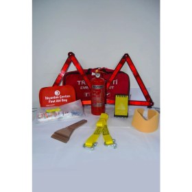 Resim KKDAVMDikdörtgen Trafik ve İlkyardım Seti Çantası Oto Çeki Demiri Araç Mapeks Yangın Söndürme Seti Lüks 