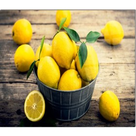 Resim Olinpa Cam Ocak Arkası Koruyucu | Limon Desenli 