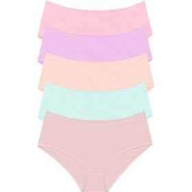 Resim 1007 Kadın Mix 5'lı Günlük Bato Külot 1007-v9-pembe, Lilla, Somon, Mint, Vizon Çok Renkli 