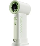 Resim Dijital Ekranlı El Tipi Vantilatör Usb Şarj Edilebilir Yüksek Hızlı Yeşil, 