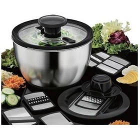 Resim Mien Hazneli Salata Kurutucu Ve Rende Seti Gümüş 