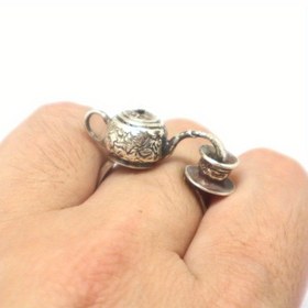 Resim Antika Stil Kadınlar için 6-10 Numaralar arası Tek Bantlı Vintage Bohemian Çaydanlık Tasarım Alaşım Yüzük - Kaplamasız Tek Bantlı Antika Stil Mücevher Hediye 