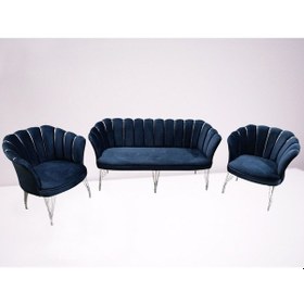 Resim Garden House Papatya Ofis Kuaför Otel Koltuk Takımı Antrasit Gri Krom Metal Ayak 3 1 1 Çok Renkli 