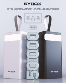 Resim Syrox 50.000 Mah Taşınabilir Powerbank Siyah Renk (dijital Led Yüzde Göstergeli) -pb125 