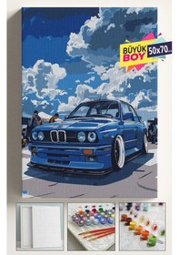 Resim Sayılarla Boyama Seti Numaralı Tuval Fırça Boya Dahil Kasnaklı Set 50x70 Cm - E30 