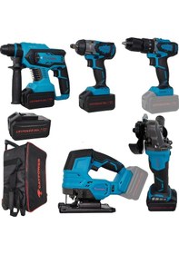 Resim Catpower 4150 Akülü Kömürsüz Motor 5'li Alet Seti 3 Adet 4 AH Akü 