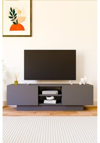 Resim Dora Tv Sehpası, Tv Standı, Televizyon Ünitesi Antrasit 