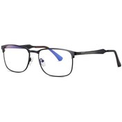 Resim Qingmipy Erkekler İçin Metal Kare Çerçeve Anti-mavi Işık Bilgisayar Gözlüğü, Konforlu Ve Kaymaz, Mat Koyu Gri C22-p30 Siyah 