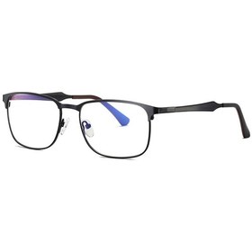Resim Qingmipy Erkekler İçin Metal Kare Çerçeve Anti-mavi Işık Bilgisayar Gözlüğü, Konforlu Ve Kaymaz, Mat Koyu Gri C22-p30 Siyah 