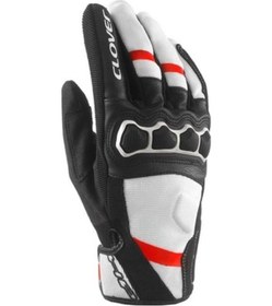 Resim Clover Airtouch-2 Korumalı Motosiklet Eldiveni Beyaz - Kırmızı 