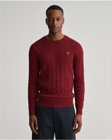 Resim Gant Erkek Kırmızı Regular Fit Bisiklet Yaka Kazak Kırmızı 