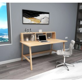 Resim Wood Face Lucy Doğal Ahşap Çalışma Masası 